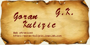 Goran Kulizić vizit kartica